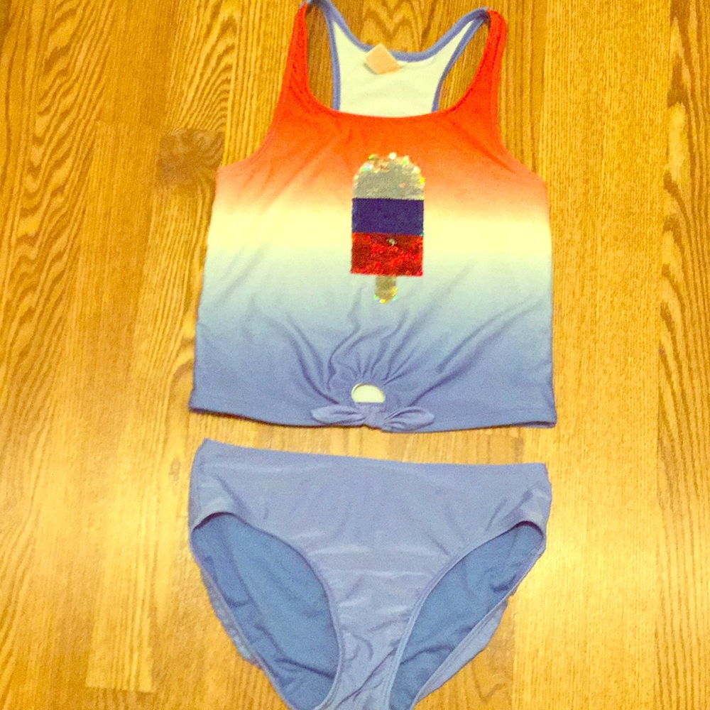 Red, White and Blue two piece bathing suit